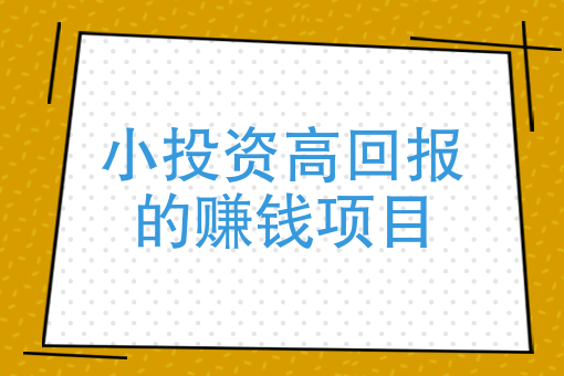 赚钱小项目(投资app平台)